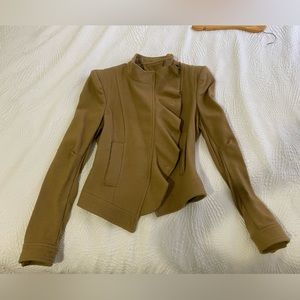 BCBG Mazaxria Camel Tan Wool Moto Jacket size XS $80